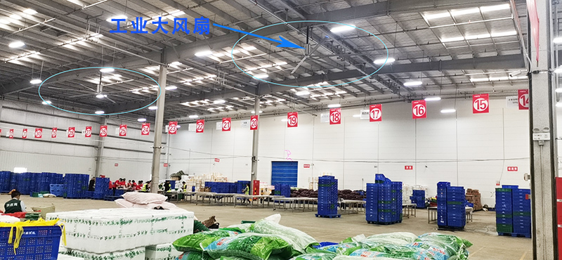 兴盛优选电商仓库 工业大风扇通风降温